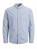 Jack & Jones Mens JJEOXFORD L/S S21 NOOS Shirt, Cashmere Blue/Fit:Slim FIT, L/