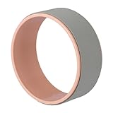 Relaxdays Yogarad, Ø 32 cm, Kunststoff, Schaumstoff, rutschfest, für Rückenübungen, Dehnbarkeit, Yogazubehör, grau/rosa