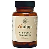 Vitalpin Naturprodukte - Griffonia Simplicifolia Extrakt mit 100mg (60 Kapseln) Mit 5-HTP, Griffoniasamen-Extrakt & Vitamin B6-100% Vegan & Natürlich mit pflanzlicher Kapselhülle (Serie BergRelax)