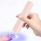 CGBE Mini UV Lampe für Nägel, Klein Nagellampe Nageltrockner für Gel Nagellack, Tragbarer 3W UV Led Lampe für Gelnägel, 20s/60s Timing-Modi, USB-Aufladung, Geeignet für Anfänger Heimwerker Salon, Rosa