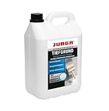 JURGA Tiefgrund LF (5L ca.25-50m²) Grundierung für Wand & Boden, Tiefengrund für Rigips Gipskarton Beton Estrich Putz SB-Platten (5 Liter)