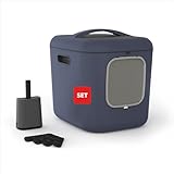 Rotho MyPet Bea XXL Katzenklo mit Haube und Schaufel, Kunststoff (PP recycelt), blau, (61,4 x 49,9 x 57,6 cm)