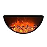 XHURWDZ643KM Elektrischer Einbaukamin, Wandmontierter Halbrunder dekorativer Kamin, Einstellbare Flammen(70cm)