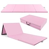 COSTWAY 300 x 120 x 5 cm Weichbodenmatte, Gymnastikmatte klappbar, Turnmatte aus PU mit Kletterverschluss & Tragegriffen, Fitnessmatte Yogamatte Zuhause für Gymnastik, Yoga