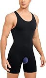 Gotoly Herren Shapewear Bodysuit Bauchweg Stark Formend Full Body Shaper mit Bein Shorts Abnehmen Shaping Taillenformer Kompressionsshirt Unterhemden Für Männer