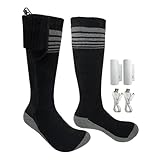 Beheizte Socken für Männer Wiederaufladbare elektrische Batterie Beheizte Strümpfe, Unisex Wärmeisolierte Socken Atmungsaktive wiederaufladbare beheizte Socken Weich für Camping Angeln Radfahren