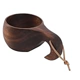 ANKROYU 220 ml Holz-Kaffeetasse, Holz-Trinkbecher, bequemer Griff, Holz-Kaffeetasse, Holz-Teetasse mit rutschfestem Griff für Kaffeetrinken