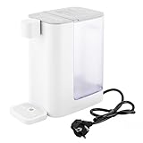 Sofortiger Heißwasserspender mit 5 Temperatureinstellungen - Transparenter 3-Liter-Tank, BPA-freier Kunststoff und lebensmittelechtes Silikon, weiß
