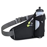 Flintronic Gürteltasche, Bauchtasche mit Flaschenhalter, Atmungsaktiv Sport Hüfttasche, mit Flaschenhalter Damen und Herren, für Laufen Camping Klettern Radfahren