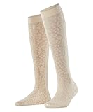 FALKE Damen Kniestrümpfe Wild Breed 20 DEN W Kh transparent gemustert 1 Paar, Weiß Champagne 2579, 39-42