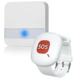 ALEENFOON Notrufknopf für Senioren Hausnotruf mit Notruf Armband, Notruf Kabellos Alarm Notfallknopf für Senioren mit Behinderung und Patienten (1 zu 1)