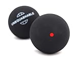 Unsquahable 382210 Squashbälle (2er Pack)-Schwarz (Roter Punkt)