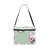 EZIOLY Isolierte Lunchtasche mit Bulldoggen-Motiv, Lunchbox, Kühltasche, Lunchbehälter für Männer, Frauen, Kinder