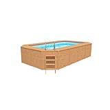 Pool mit Holzverkleidung K2O 655x390x124 cm Sandfilteranlage 5.678 L/S mit Leiter