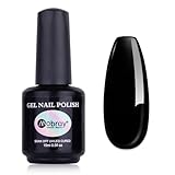 Mobray U V Gel Nagellack Schwarz, 15ml Black Gel Nail Polish, Shellac Nagellack Soak Off Manicure Einfache Anwendung, Nail Art Nageldesign Gelnagellack