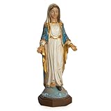 Moritz Jungfrau Maria Statue 11,5 cm - Handbemalte Madonna Figur mit blau-goldenem Gewand - Kleine Marienfigur für Gebetsraum - Katholische Deko aus Kunstharz