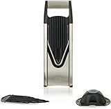 Börner Gemüsehobel V6 (Basis Set) • Edelstahl Hobel mit V-Klinge • Verstellbarer V-Hobel für Gemüse & Obst • Gemüseschneider für Scheiben in 3 Schnittstärken • Inkl. Fingerschutz
