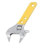 JUYAXIN Einmaulschlüssel, Stahl, verstellbarer Schraubenschlüssel, ergonomischer Griff für Autoreparaturen für begrenzten Platz, einzelner Maulschlüssel, Gummigriff