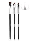 TEOYALL abgewinkelt Eyeliner Pinsel Set, 3 PCS Ultra dünn schräg abgewinkelt Augenbrauenpinsel Präzision definiert Pinsel