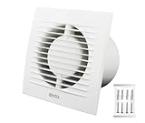 H&C VENT Ø 100mm Bad Ventilator mit Zeitschaltuhr │ Leise Badlüfter IPX4 15W 100m³/h 32dB │ Abluftventilator Für Badezimmer Küche Garage Gewächshaus Growzelt WC Fan│ Lüfter Wand Decke Fenster