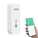 eMylo WiFi Thermometer Hygrometer Innen, Tuya Raumthermometer wlan Temperatursensor, Mini Thermo mit Smart App und Datenaufzeichnung, für Babyzimmer, Gewächshauszubehör, Garage（1 Pack）