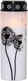 Star Trading LED Grablicht Dandelion, Grabkerze, Weiß, Löwenzahn, Warmweiß, Timer, Batterie, Außenbereich, 21 cm