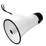 CONGARTENO Handliches Megafon mit Aufnahmefunktion Faltbares in Weiß Lautstarke und Bullhorn Mikrofon für Tourguides und Händler Langlebiger Robuster Sprachverstärker
