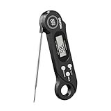 GRIFEMA GA2801 Fleischthermometer mit 180° drehbarem Display, ±1°C Präzision, Automatisches Ein/Aus, Für BBQ, Ofen, Küche, Schwarz