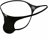 Faringoto Herren-Stringtangas und G-Strings, Unterwäsche, niedrige Leibhöhe, einfarbig, S-XXL, Schwarz , M