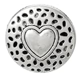 12 edle Metallknöpfe Ösenknöpfe rund 18mm antiksilber mit Herz-Muster und einer Öse von 2,3mm -Knöpfe zum Aufnähen annähen nähen und basteln - Jackenknöpfe Mantelknöpfe