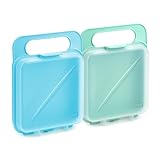 TATAY Sandwich Box Fresh | 2er Set | Kompaktes, wiederverwendbares Design mit Clipverschluss | Für Gefrierschrank, Mikrowelle & Spülmaschine geeignet | BPA-frei | 14x4x18 cm, Blau & Mintgrün