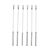 LAPYAPPE 6 Stück Edelstahl Grillgabeln Bbq Spieße für Party Leicht und Langlebig für Gemüse Fisch Wurst Marshmallow Outdoor Grillbesteck
