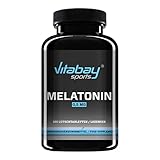 Vitabay Melatonin Hochdosiert - 120 Melatonin Tabletten VEGAN 0,5 mg pro Tagesdosis - Melatonin Tabletten Hochdosiert Ohne Unerwünschte Zusätze - Melatonin Kapseln Melantonin Melotonin Kapseln