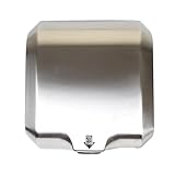 FJLKGDSP Kommerzieller Edelstahl-Händetrockner, 1800 W, automatisches Hochgeschwindigkeits-Hochleistungs-Händetrockner, matt poliert
