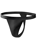 sesto senso Herren String Baumwolle Thong Slips 1er Pack Tanga Sport G-String M Schwarz