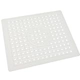 DabbOo Spülbeckenmatte Quadratische Untersetzer Abtropfmatte Silikon Spülbecken Schutzmatte Spülbeckeneinlage mit Abflussloch Non-Slip Drain Mat für Küchenspülbeckenboden, Besteck und Glaswaren(Weiß)