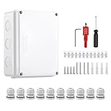 Wasserdichte Abzweigdose - Robuste elektrische Anschlussdose für den Außenbereich, für Projekte | Wetterfester Schutz mit Schrauben und Dichtung für Elektriker, Die