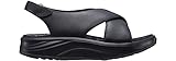 JOYA Lisbon Black, Damen Cross-Sandale aus Glattleder mit verstellbarem Klettverschluss, schwarz, 40