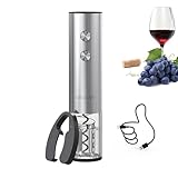 CIRCLE JOY Elektrischer wiederaufladbarer Weinflaschenöffner mit Folienschneider, LED-Licht, automatischer Korkenzieher mit einem Tastendruck für Zuhause, Party