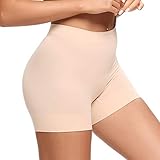 Joyshaper Damen Unterhose Unter Rock Kurz Hose Miederpants Miederhose Anti-Chafing Slip Shorts Panty Boxershorts Nahtlose Unterwäsche, Beige, M