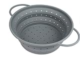 Faltbarer Seiher Sieb 28x22.5cm – Klappbares Küchensieb aus Silikon für Nudeln, Gemüse und Obst, Hitzebeständig, Spülmaschinenfest, BPA-frei und Platzsparend für Küche, Camping