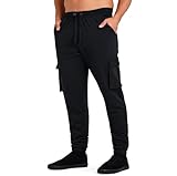CityComfort Herren Jogginghose lang mit 4 Taschen, Jogging Cargohose, Freizeithose – Geschenke für Männer (Schwarz, XL)