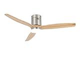 CREATE / WINDCALM/Deckenventilator mit Beleuchtung und Fernbedienung, Naturholzflügel / 40W, Leise, Ø132 cm, 6 Geschwindigkeiten, Timer, DC-Motor, Sommer-Winterbetrieb