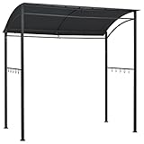 vidaXL BBQ Pavillon 10 Haken Witterungsbeständig Grillpavillon Grillzelt Grillüberdachung Grill Zelt Dach Überdachung 215x150x220cm Anthrazit Stahl