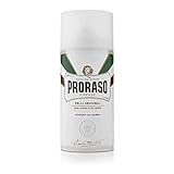 Proraso Shaving Foam Sensitive, 300 ml, Rasierschaum für Männer mit Hafer und Grüntee-Extrakten beruhigt und beugt Irritationen vor, Made in Italy, Weiß