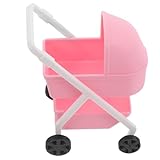 MOLUCKFU Maßstab Realistischer Kunststoff Babywagen für Puppenhaus Hand Auge koordination Rosa Kleinkinder Zubehör