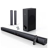 MEREDO 180W Abnehmbare 2-in-1-Soundbar für tv geräte 2.1 Soundbar mit Subwoofer (ARC Kabel) 5 Modi EQ Höhen & Bässe einstellbar Optisch,BT 5.0,AUX,12L tiefer Baß für Heimkino–Schlank/94cm