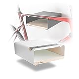 PARAX Fahrradhalter - Wandhalterung für Fahrrad - Indoor Fahrrad Aufbewahrung - Fahrrad Aufhängung aus Aluminium & Holz - Fahrradträger in Weiß - M