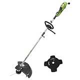 Greenworks Elektro-Rasentrimmer 230V 1200W 40cm Schnittbreite 2mm Faden/Messer, Verstellbarer Zusatzgriff, Ergonomisches Leichtgewicht GST1246