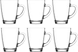 vienberg Teegläser-Set 6,12 oder 24tlg. mit Henkel 250 ml aus hochwertigem Glas Ideal für Heißgetränke, Kakao, Latte Macchiato und Cappuccino spülmaschinengeeignet (6)